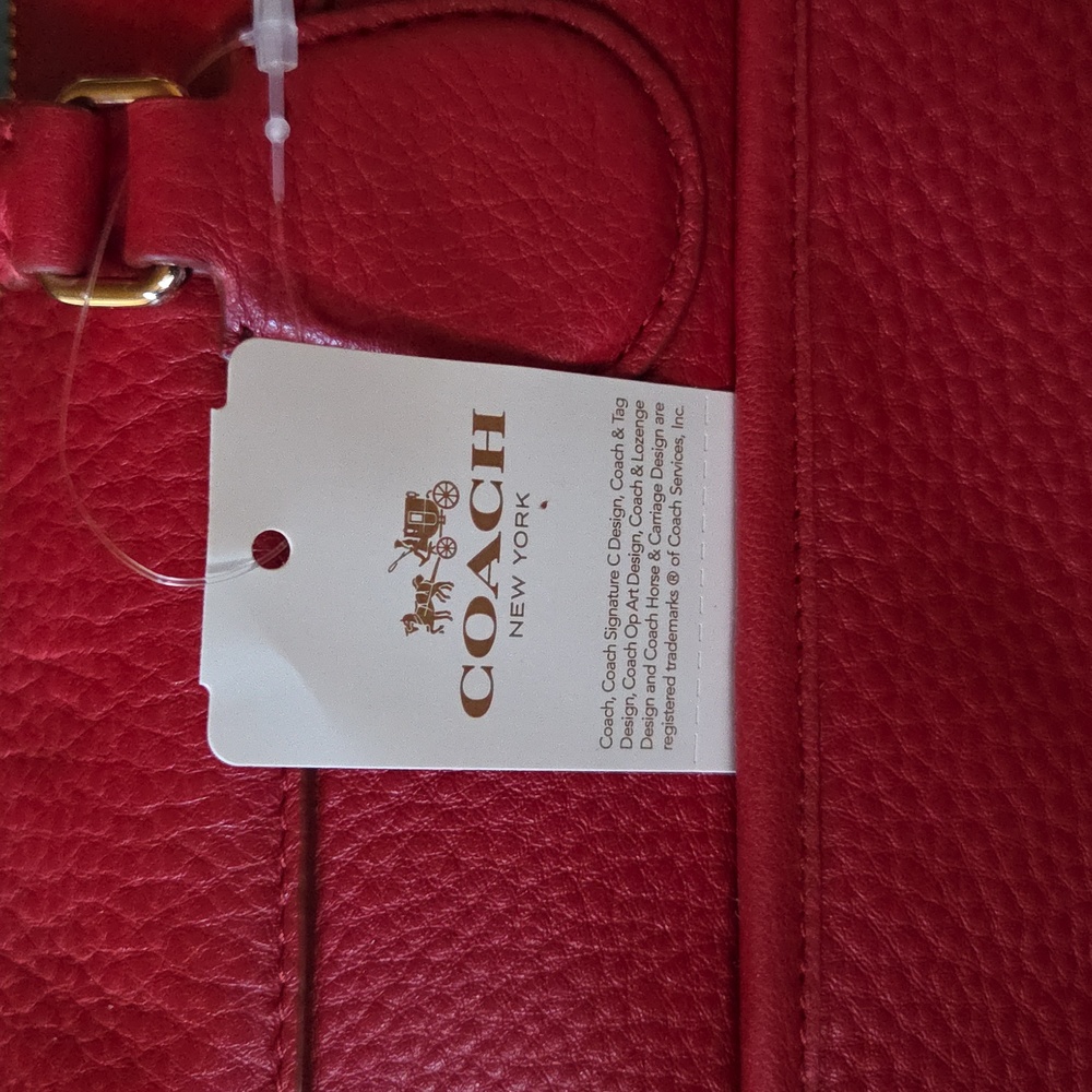 Red Coach Leather Satchel - Picture 8 of 8
